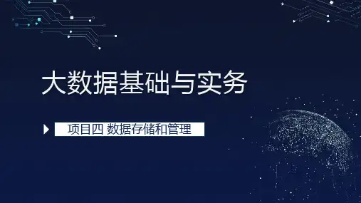 大数据基础与实务(商科版)教学课件项目四 数据存储和管理