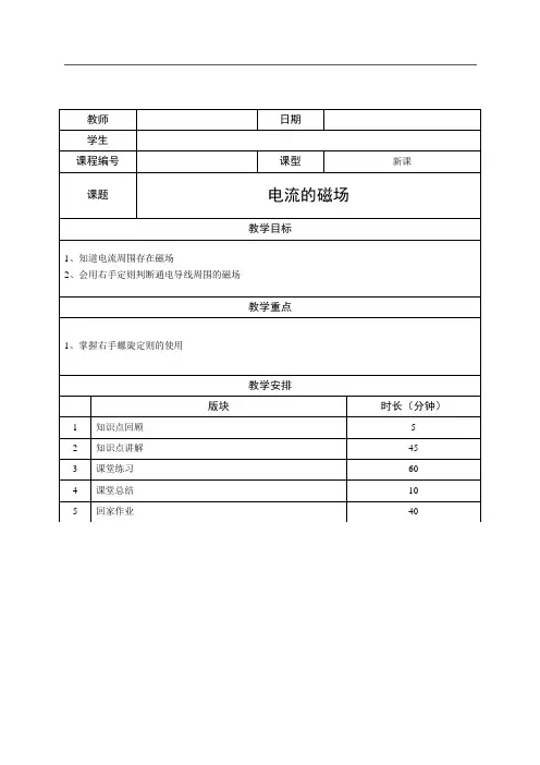 高中物理—电流的磁场