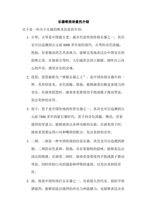 乐器唯美诗意的介绍