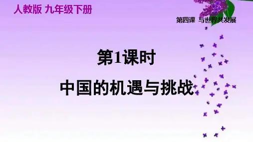 人教部编道德法治九年级下册_ 4.1中国的机遇与挑战