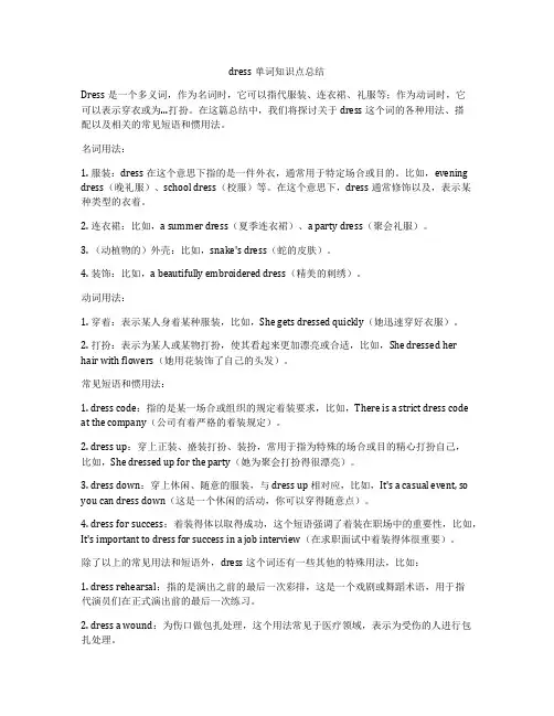 dress单词知识点总结