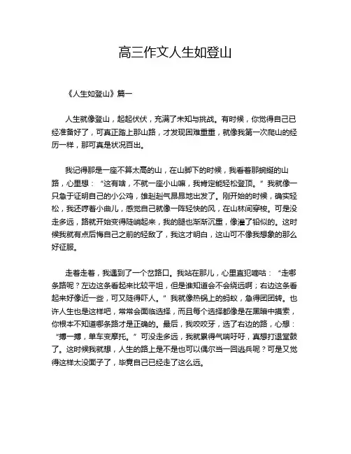 高三作文人生如登山
