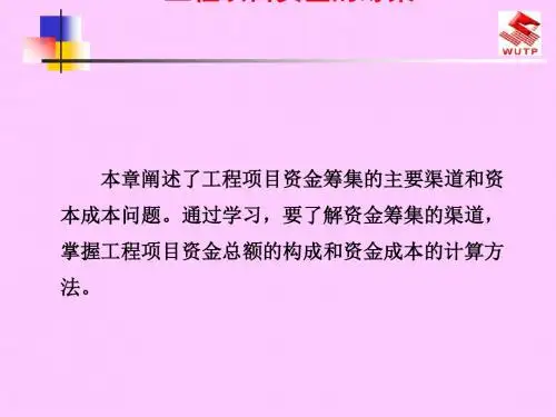 工程项目资金的筹集概述(PPT 31张)