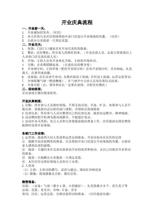 开业典礼流程