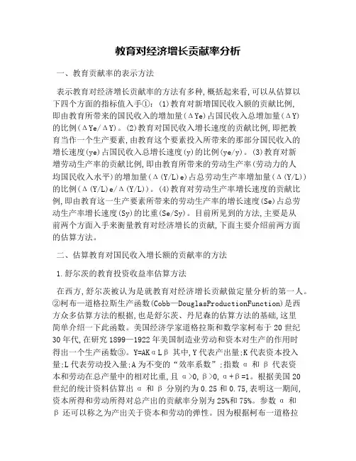 教育对经济增长贡献率分析
