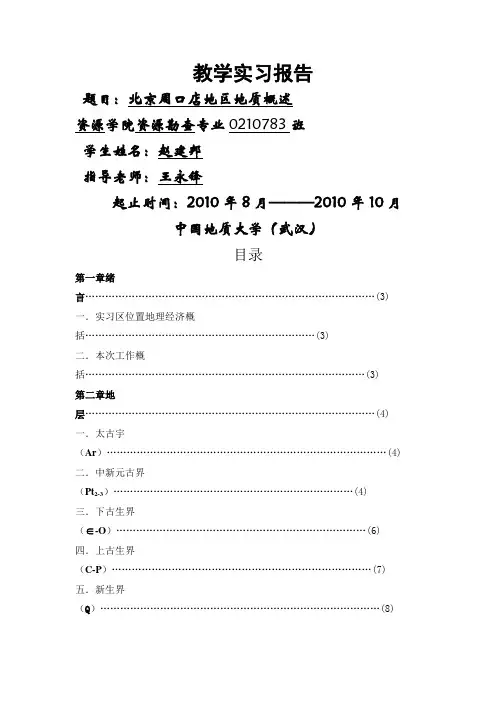 周口店实习报告