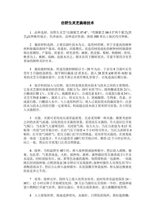 仿野生灵芝栽培技术