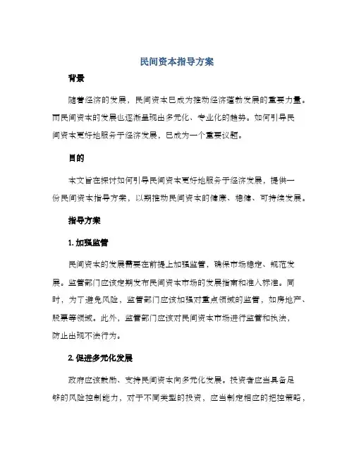 民间资本指导方案