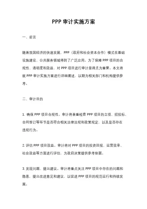 PPP审计实施方案