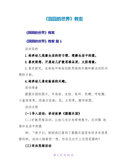《圆圆的世界》教案