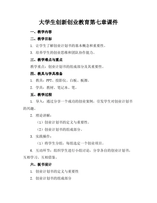 大学生创新创业教育第七章课件