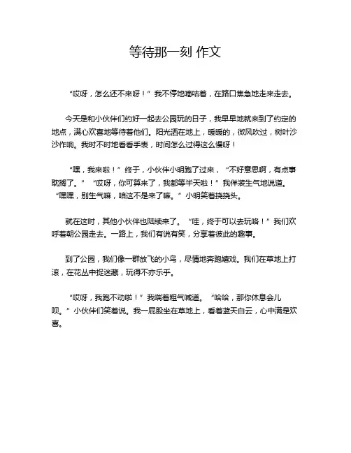 等待那一刻 作文