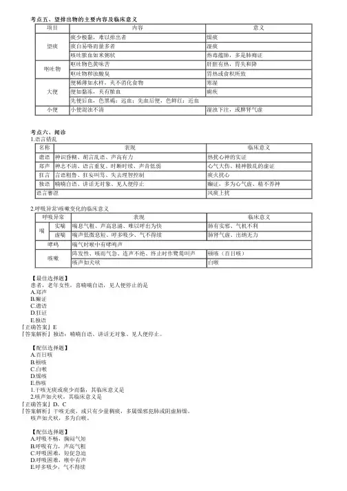 执业药师考试中药学综合知识与技能之中医诊断基础(二)考点复习