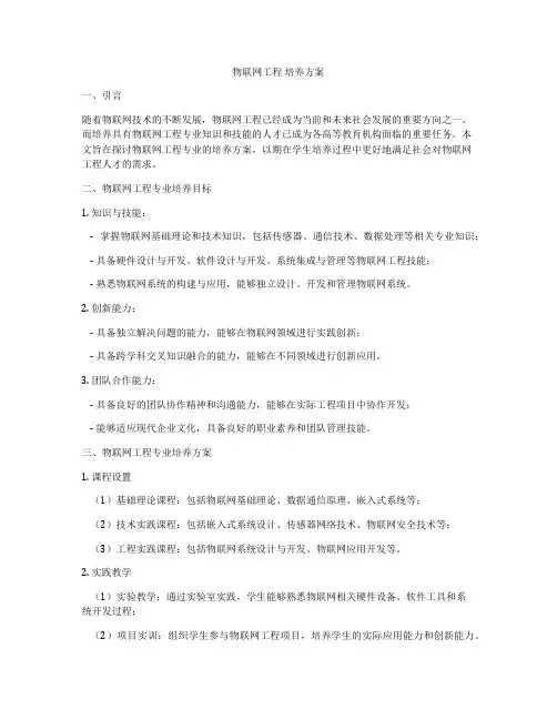 物联网工程 培养方案