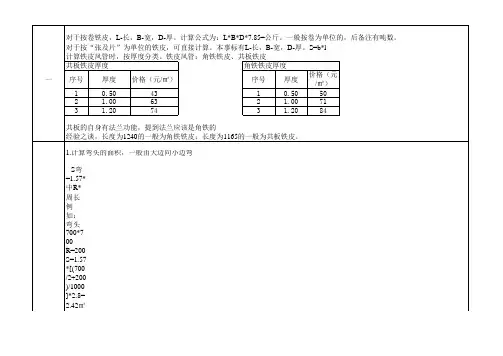 通风管道部件面积计算公式