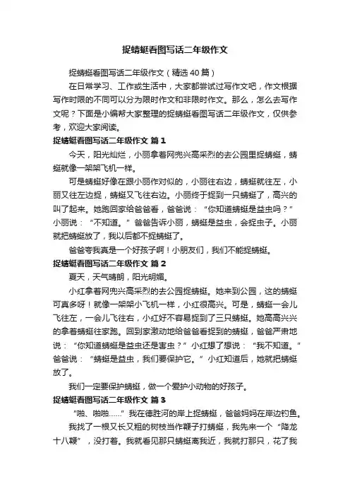 捉蜻蜓看图写话二年级作文（精选40篇）