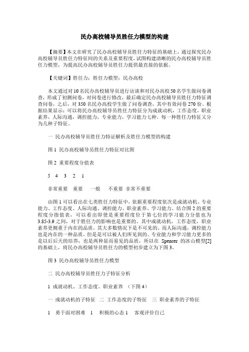 民办高校辅导员胜任力模型的构建