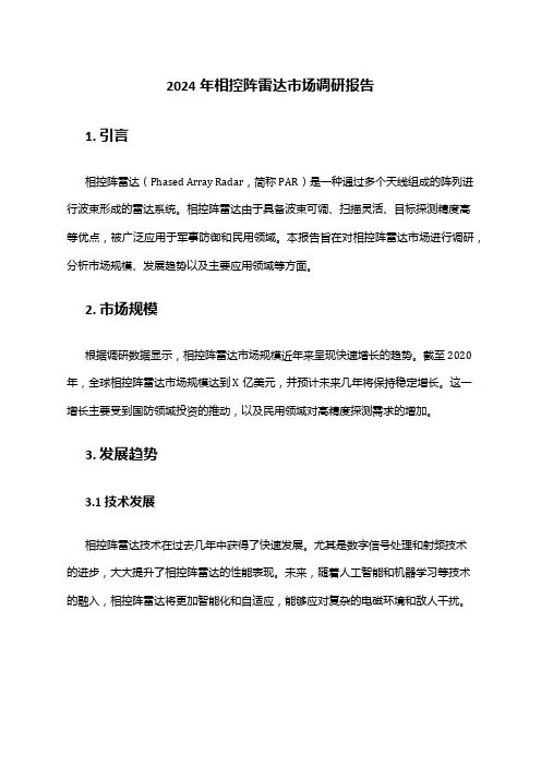2024年相控阵雷达市场调研报告