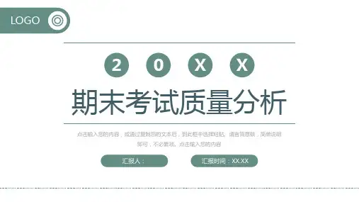 极简风期末考试质量分析教学情况汇报PPT模板课件