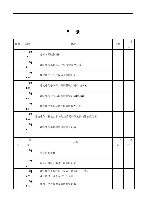 全套电气工程验收表格