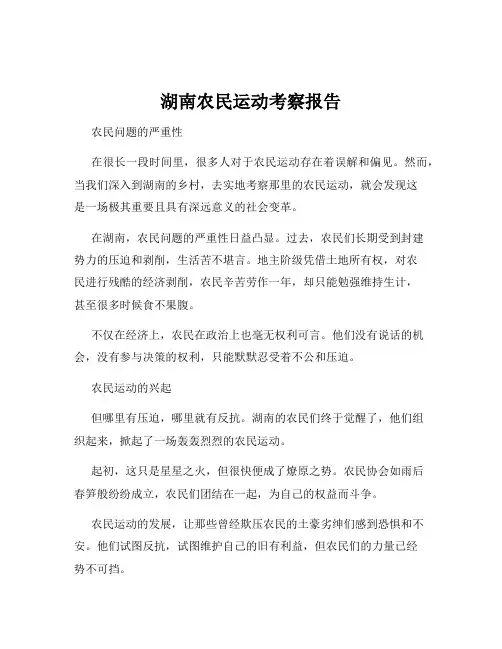 湖南农民运动考察报告