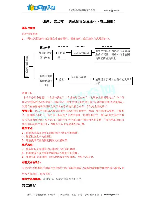 第四章第二节因地制宜发展农业(第二课时)