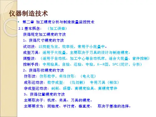 仪器制造技术教案PPT第二章