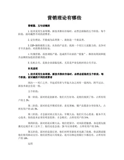 营销理论有哪些