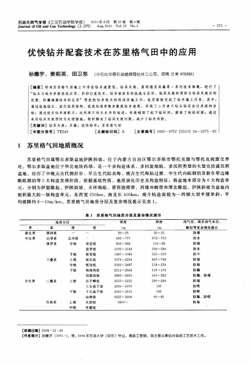 优快钻井配套技术在苏里格气田中的应用