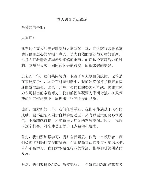 春天领导讲话致辞