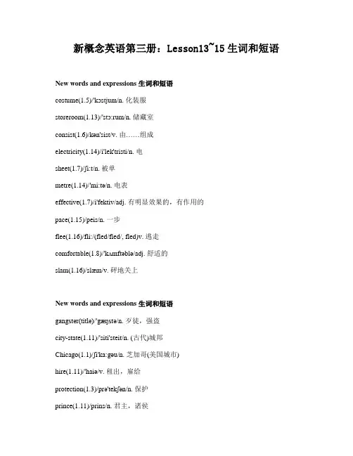 新概念英语第三册：Lesson13_15生词和短语
