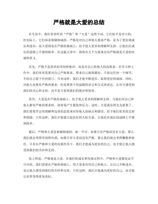 严格就是大爱的总结