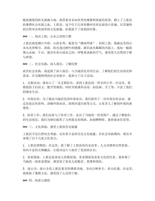 暑期社会实践上犹县