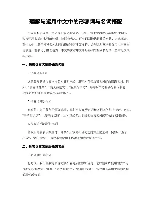 理解与运用中文中的形容词与名词搭配