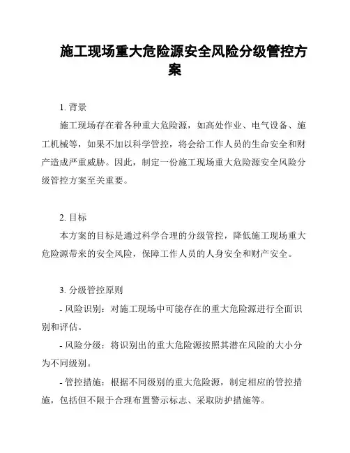 施工现场重大危险源安全风险分级管控方案
