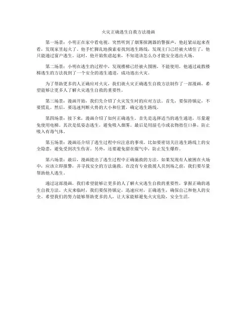 火灾正确逃生自救方法漫画