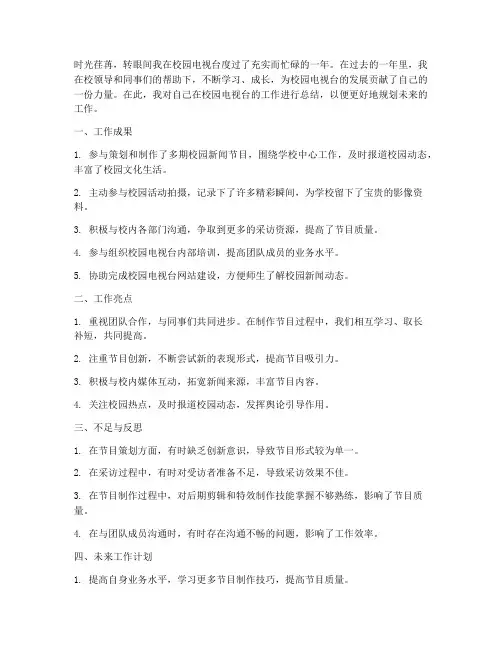 校园电视台工作总结个人