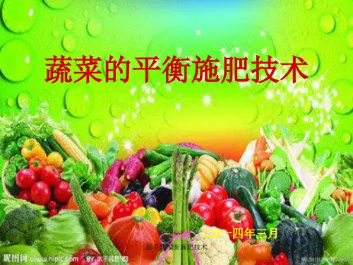 蔬菜的平衡施肥技术 ppt课件