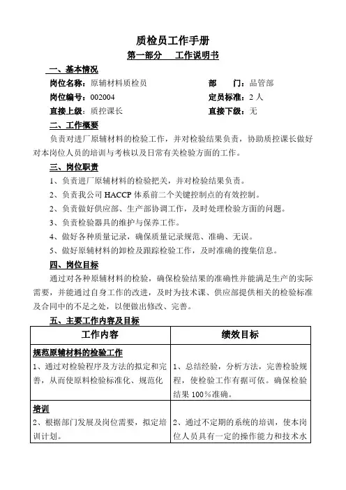 质检员工作手册