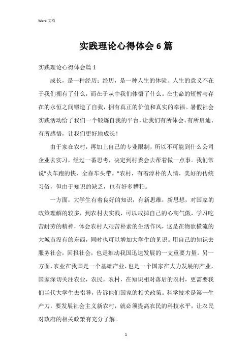 实践理论心得体会6篇