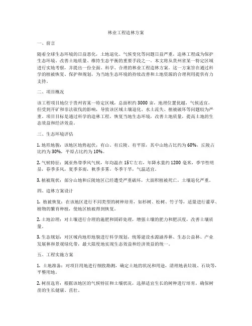林业工程造林方案