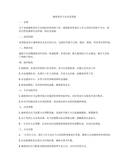 森林景区火灾应急预案