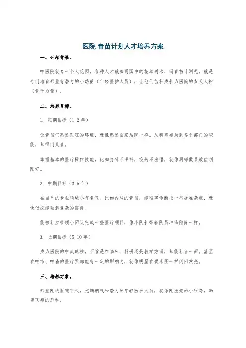 医院 青苗计划人才培养方案
