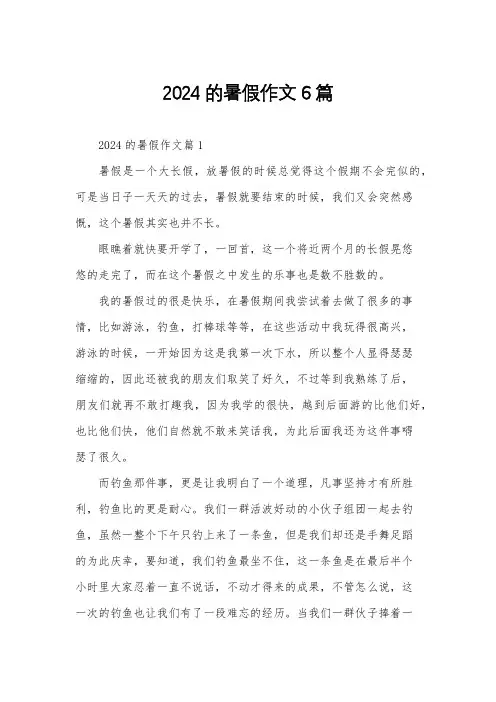 2024的暑假作文6篇