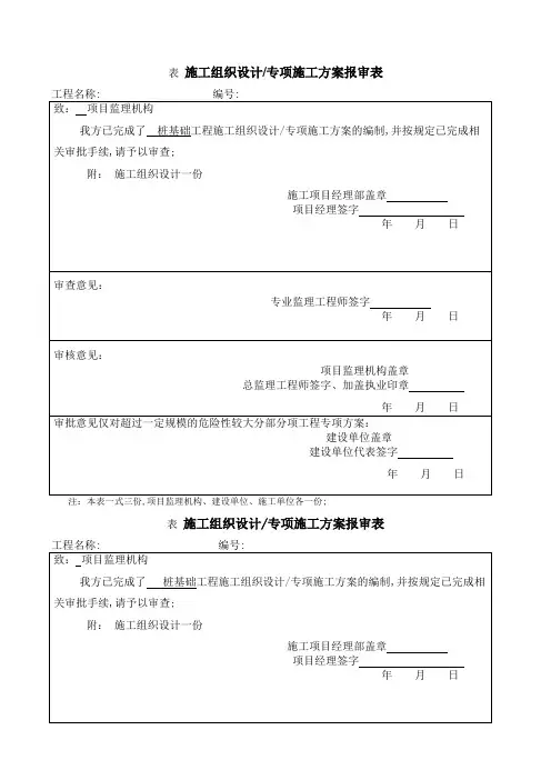 施工方案报审表