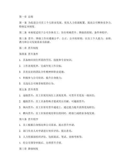 科技公司员工晋升降级管理制度