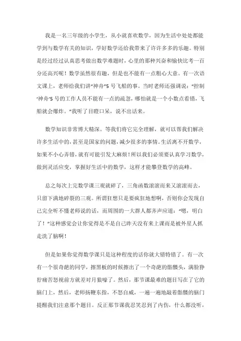 我与数学作文600字初中