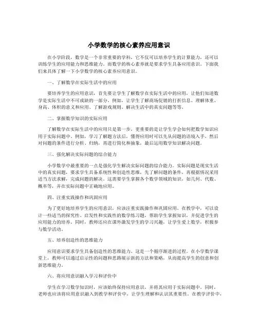 小学数学的核心素养应用意识