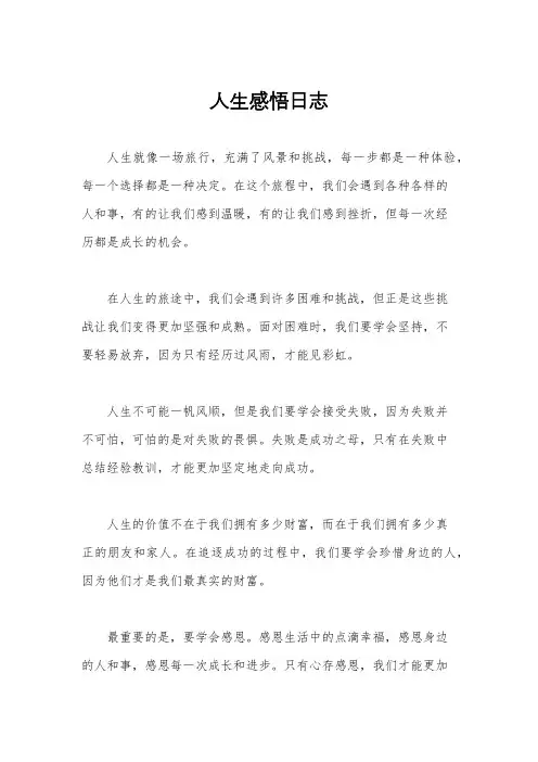 人生感悟日志