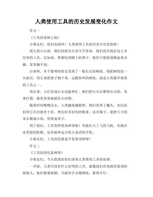 人类使用工具的历史发展变化作文